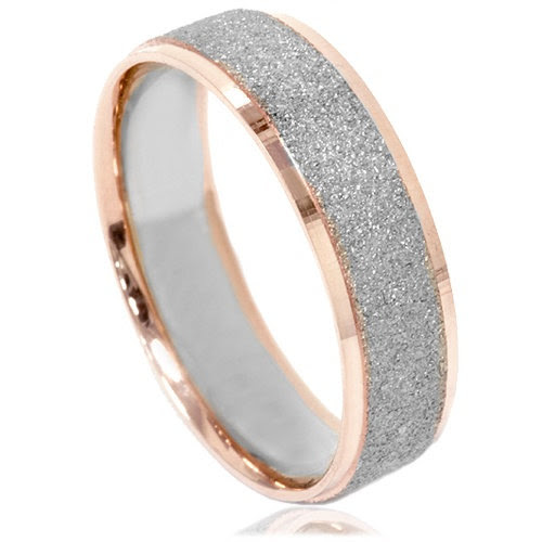 Mens Two Tone Wedding Ring 14K White Rose Gold 6MM Mens Two Tone Wedding Ring 14K White Rose Gold 6MM