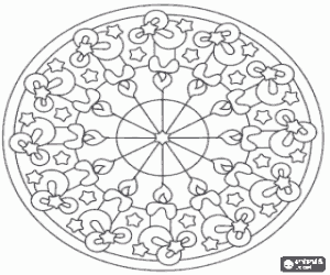 desenho de Mandala de Natal com bonitas velas com chama para colorir