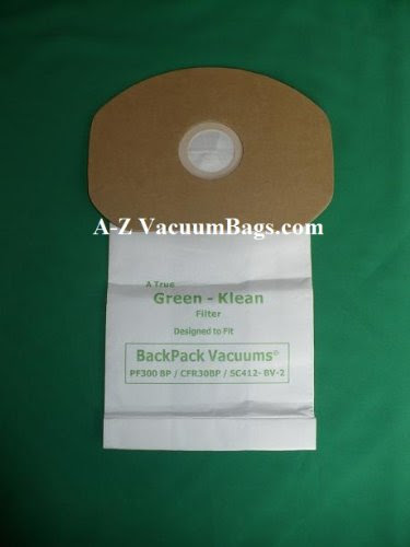 Eureka/ Sanitaire BackPack Vacuum Bags b&#1091 Green Klean®For Models SC412 &#1072nd BV-2 OEM # 62370 Case &#959f 100 Individual Bags***Includes