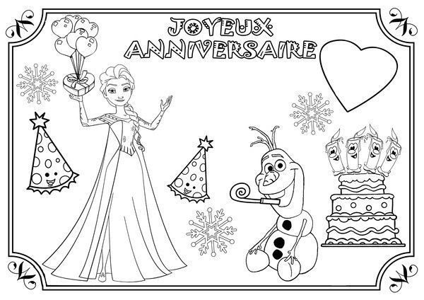 Anniversaire Coloriage Reine Des Neiges Ajouter Le Prenom