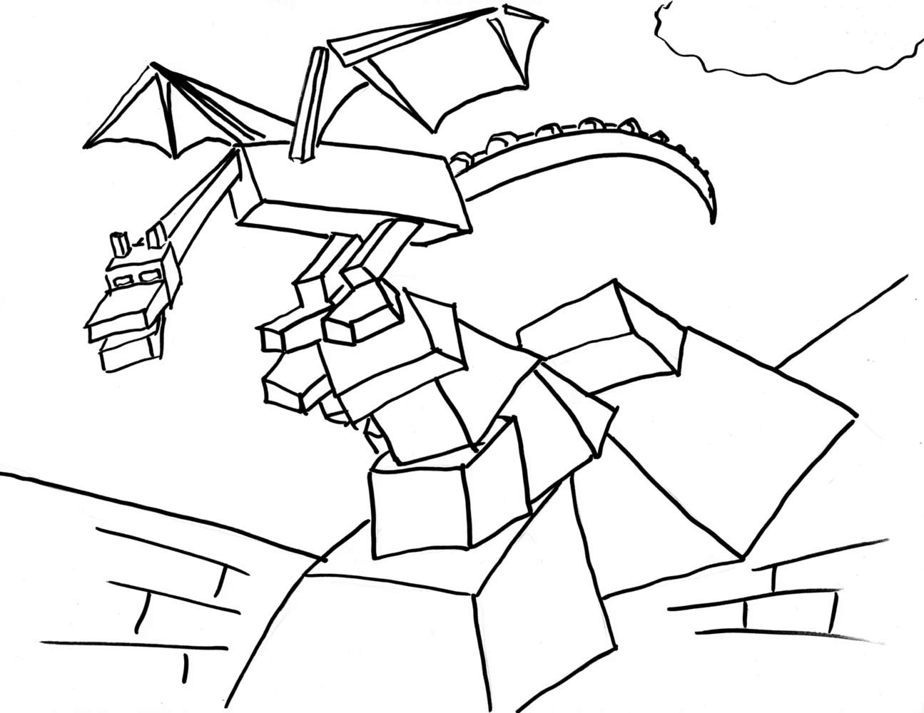 minecraft ender dragon drawing at getdrawings free download
