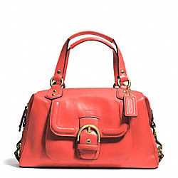 CAMPBELL LEATHER SATCHEL - COACH f24690 - BRASS/HOT ORANGE
