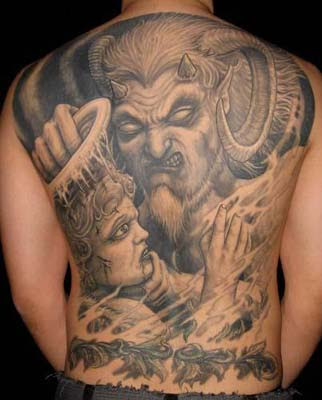 Tattoos Original Art tattoos Devil vs Angel click to view large image