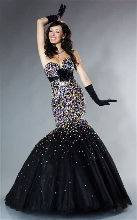 Need the perfect gift idea to thank mom on your wedding day? Tiffany Designs Sequin Tulle Mermaid Lace-Up Back Prom