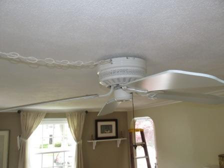 Ceiling Wiring on Ceiling Fan Can Not Be Permanently Wired Using Lamp Cord This Was