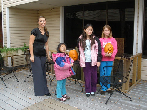 Setting Up Pumpkins in Memory Care Area