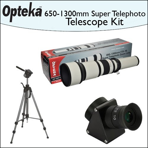 Opteka 650-1300mm HD Telephoto Zoom Lens + Lens Converter To Telescope Kit + Opteka 70