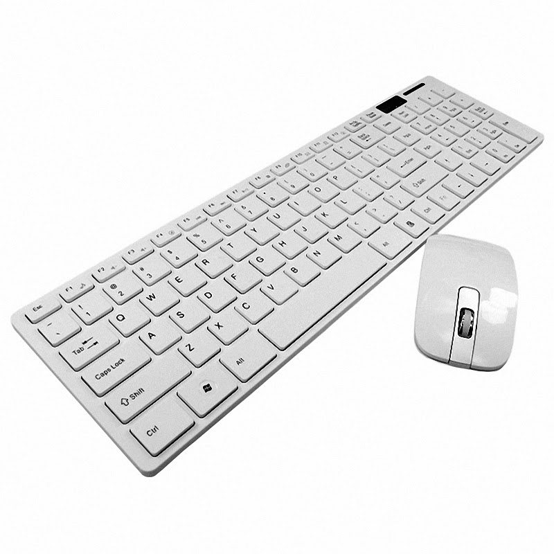 Wireless Keyboard and Mouse Combo, Ultra-Thin Keyboard and Mute Mouse, 2.4GHz Wireless Connection with USB Receiver for PC Mac