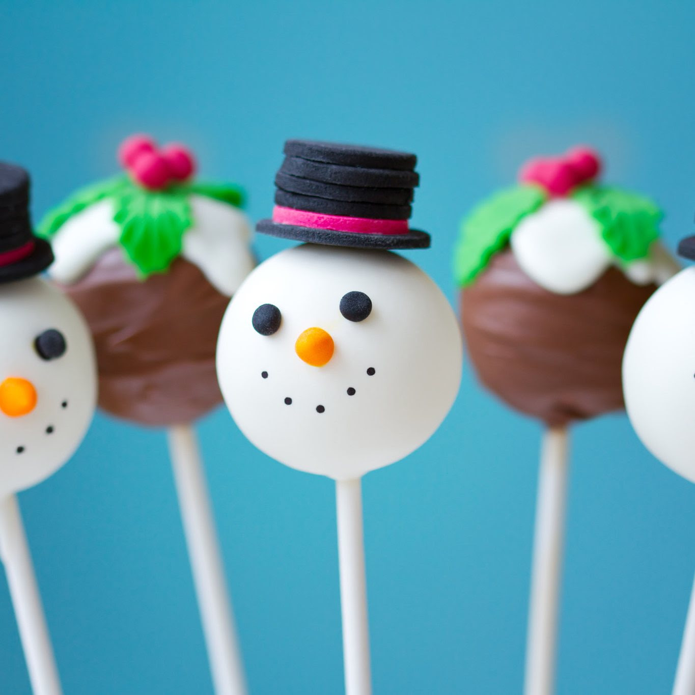 Christmas Pudding And Snowmen Cake Pops Set Of 10 Yumblescom