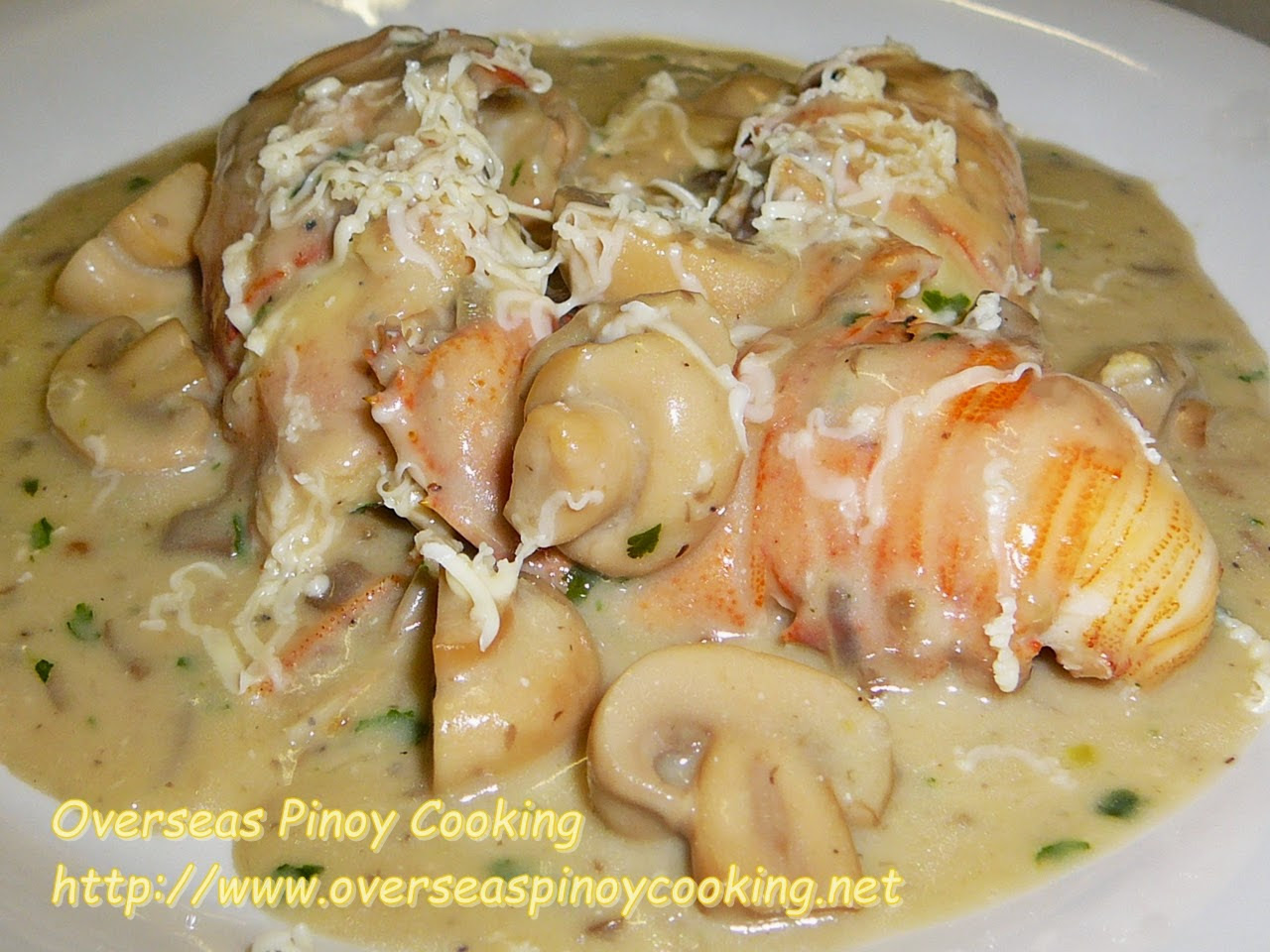 Slipper Lobster, Pitik with Cheesy Mushroom Sauce