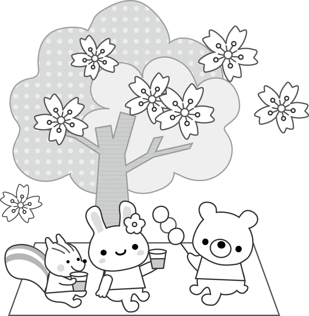 春 桜 お花見のイラスト 無料イラスト