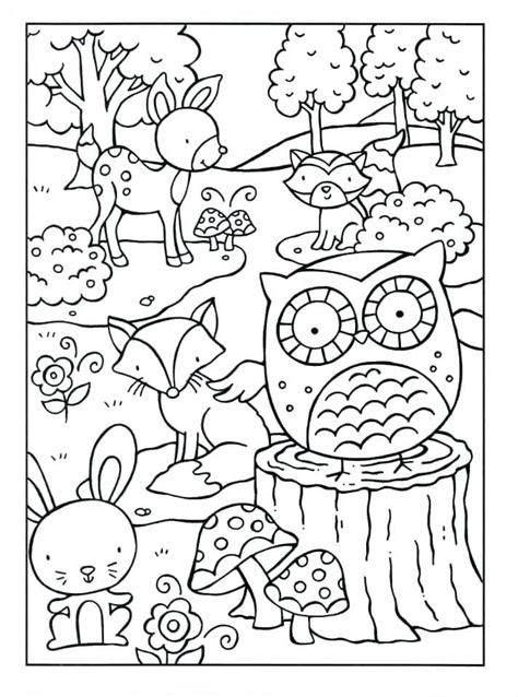 woodland animals coloring pages coloring  adults