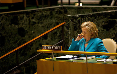 Secretary of State Hillary Rodham Clinton, at the United Nations in August, is taking a hands-on approach to Mideast diplomacy.