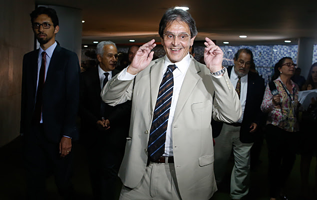 O ex-deputado Roberto Jefferson, delator do mensalão, no Congresso Nacional, em Brasília (DF). 