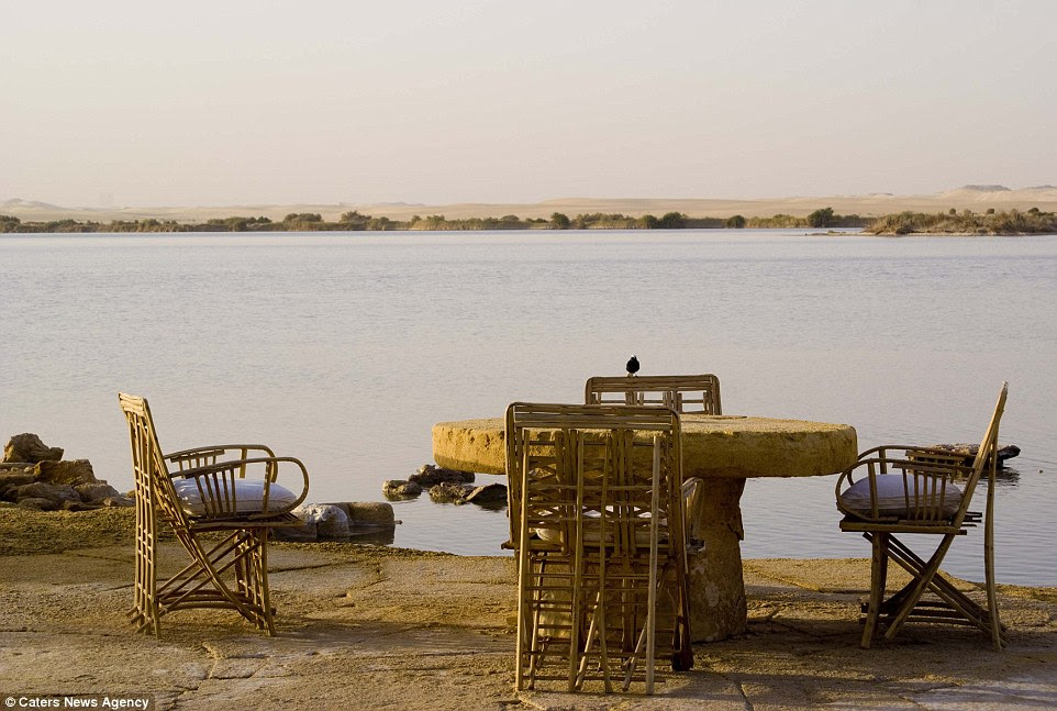 Communal area: Gaze across Siwa Lake and while away the afternoon in silent contemplation or grab a book from the resort's library, conveniently located by the lake