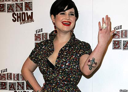 Radio 1 DJ Kelly Osbourne has a tattoo of a small pink heart on her little 