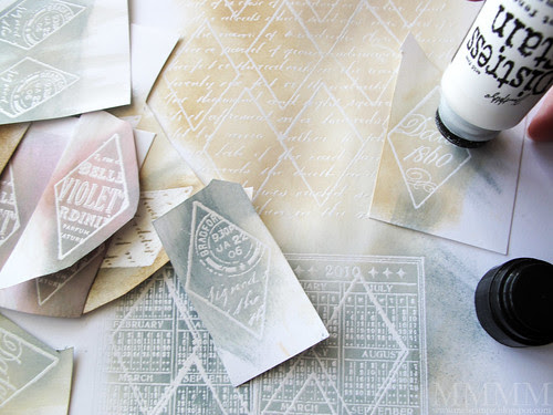 4 Soften ink & blend with picket fence distress stain over it a little or a lot since you can build the layers