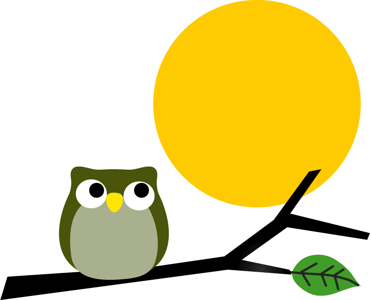 フクロウと月のイラスト 無料イラストフリー素材
