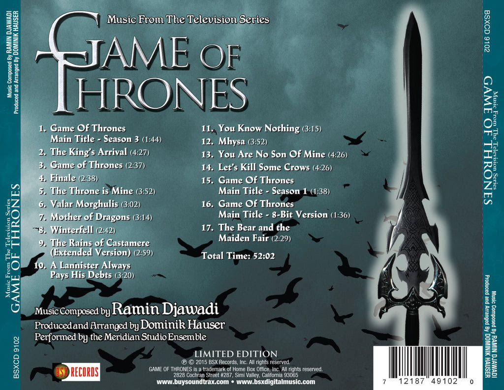 GAME OF THRONES - Music from the TV Series (W/Free Digital 