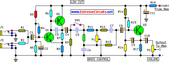 60 Watt Bass Amplifier Circuit Diagram