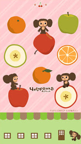 ロシア生まれ チェブラーシカ のスマートフォン向けフルーツ柄きせかえ登場