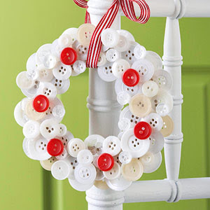 button wreath on chair