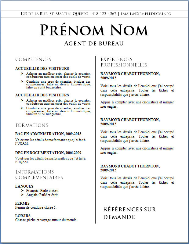 Exemple cv dans la restauration Exemple cv dans la restauration