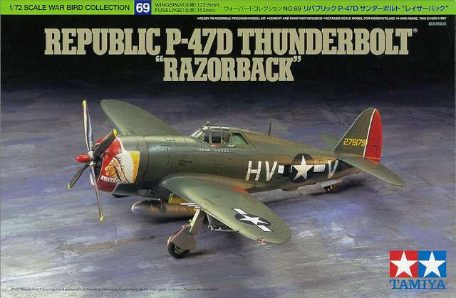 Tamiya 1/72 P-47D THUNDERBOLT 'RAZORBACK' Color Guide  Paint Conversion Chart 