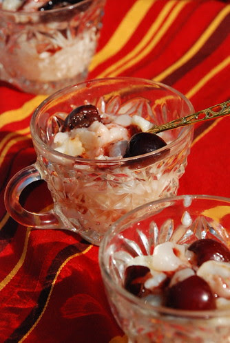 Cherry Lychee Rice Pudding