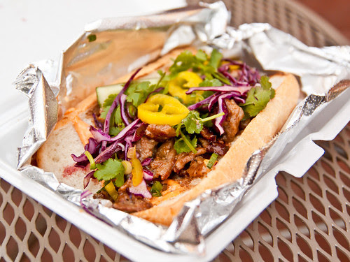 Grilled BBQ lemongrass pork banh mi