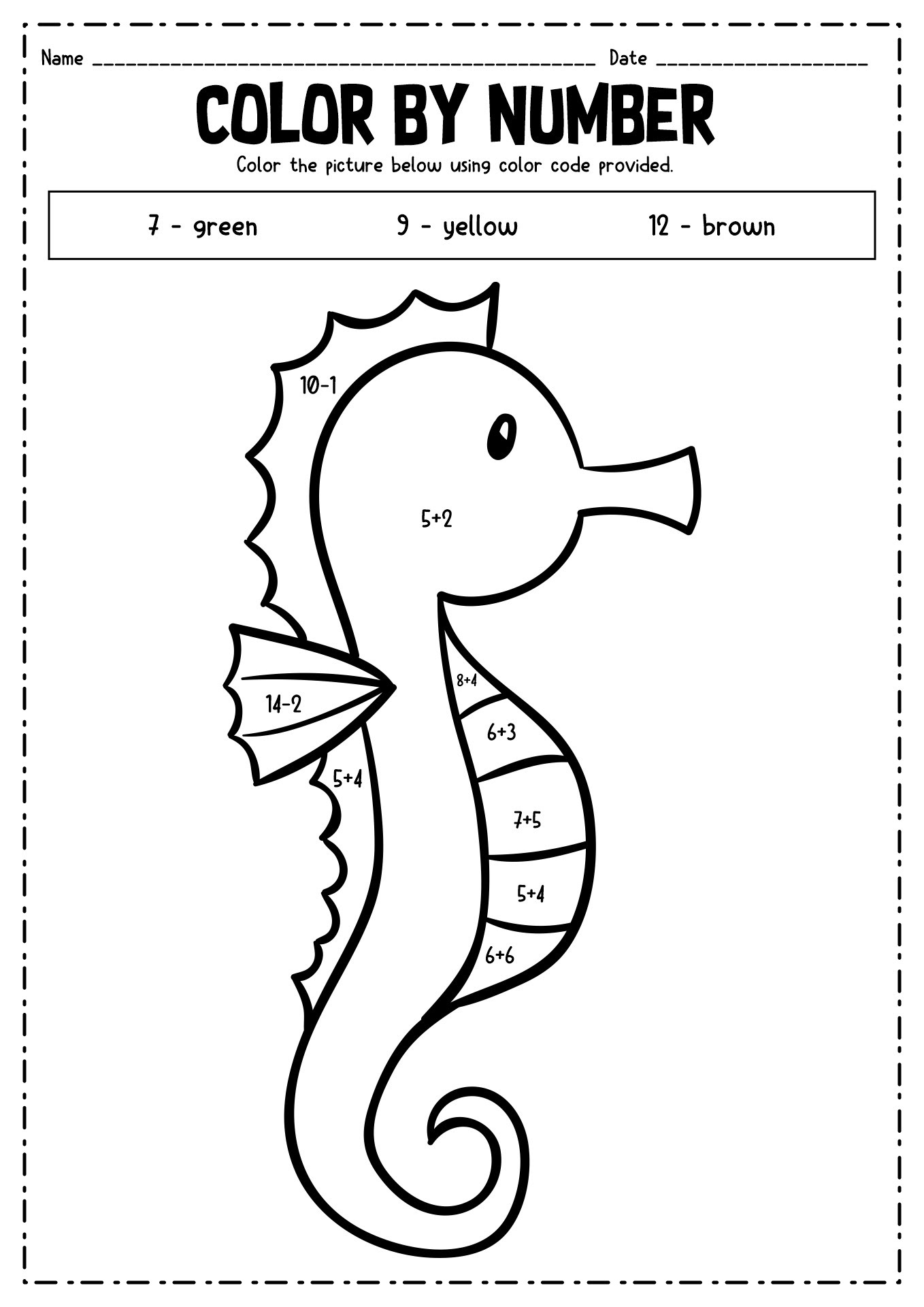 19 Best Images of Color Code Math Worksheets - Color by Code Math ...