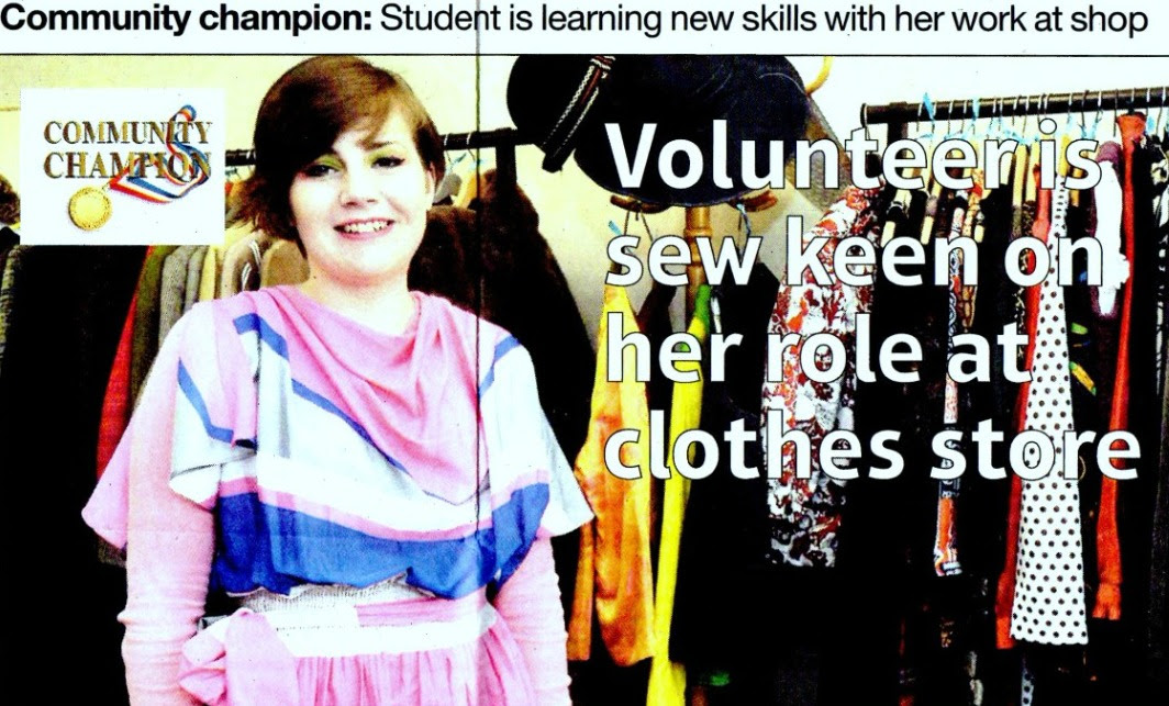 Community Champion piece for volunteer work