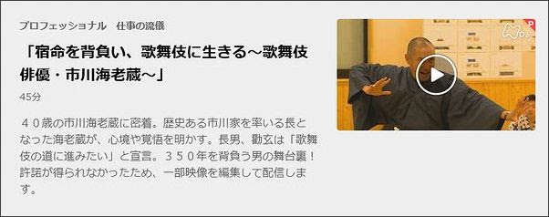プロフェッショナル仕事の流儀 市川海老蔵 の再放送 見逃し動画を視聴する方法 放送内容と視聴した感想 暮らしのネット活用術