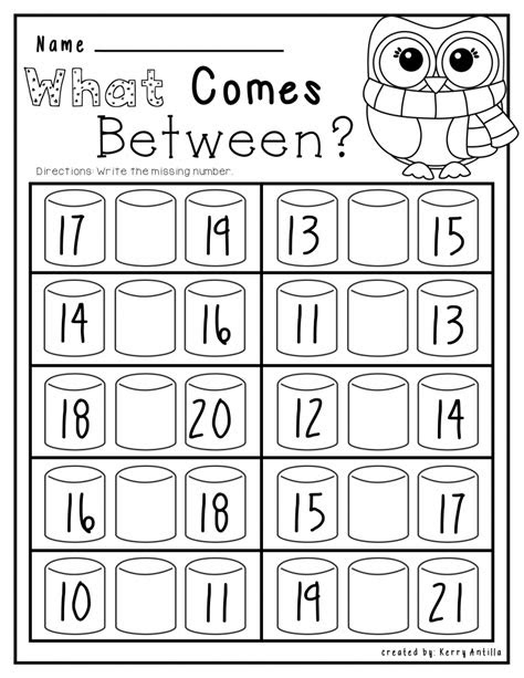  kindergarten numbers between worksheet myschoolsmathcom