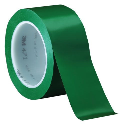 3M Vinyl Tape 471 Green, 3 in x 36 yd, Conveniently Packaged (Pack of 1) On Sale