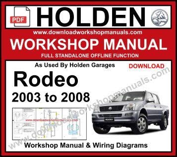 Free Holden Rodeo Service Manual (PDF / ePub)