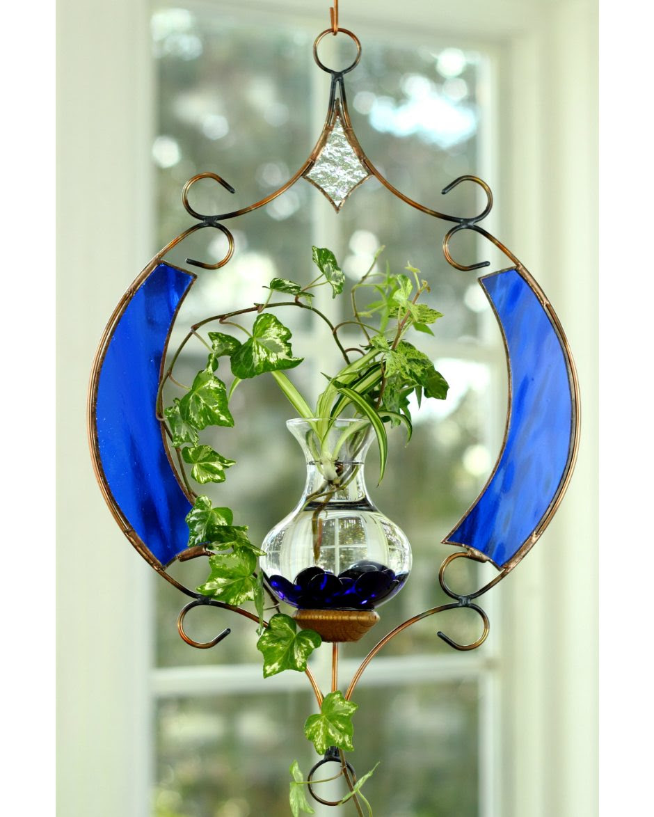 Fancy Round Hanging Water Garden, Blue - Vermont Nature ...
