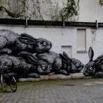 Fotos de Gante, ruta street art conejos Roa