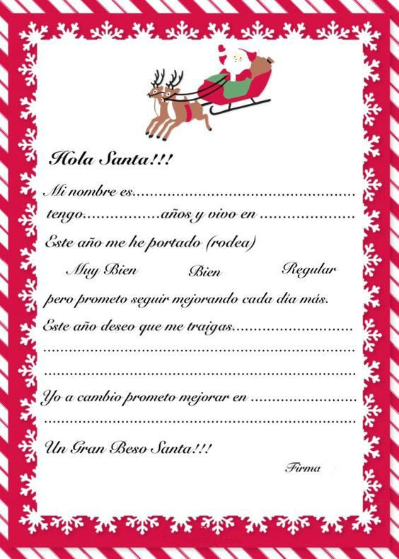 Moldes de carta para Santa Claus  Me lo dijo Lola