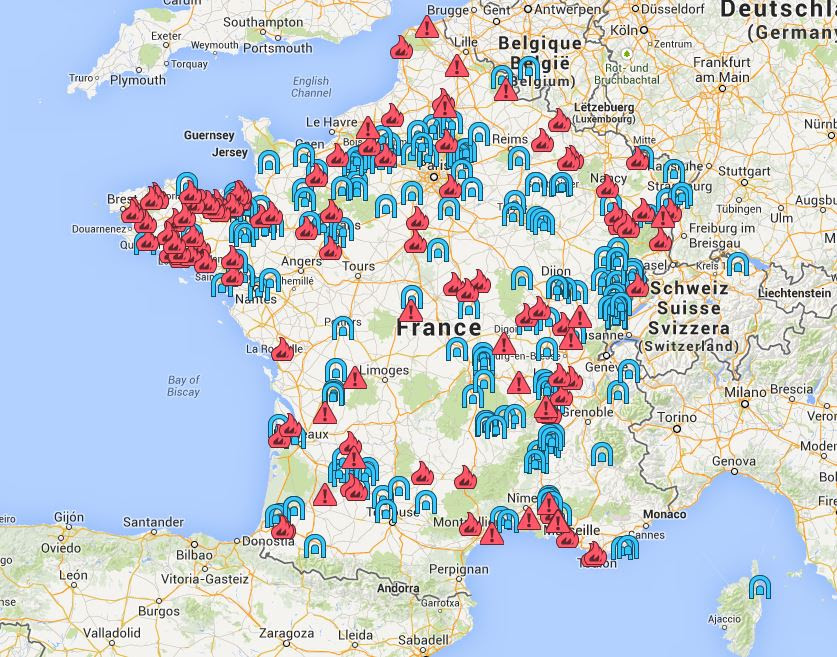Carte villes et communes de France responsive