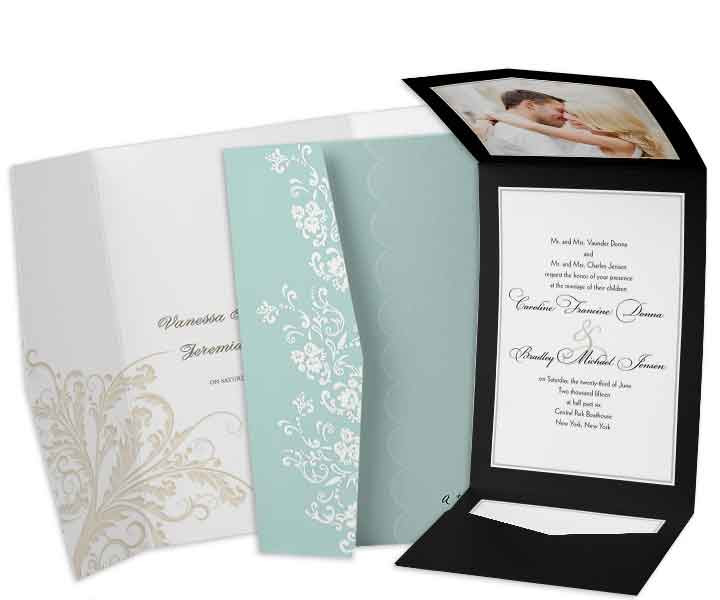 Cheap wedding invitations pocketfold