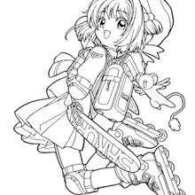 Coloriages Coloriage De Sakura En Rollers Frhellokidscom