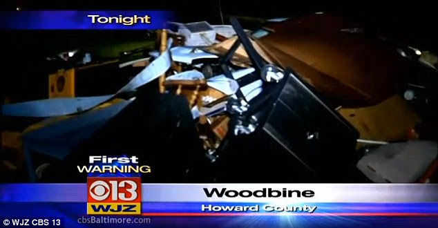 Touchdown: The Davison's had just finished dinner when the tornado hit, and they saw debris floating in the air 