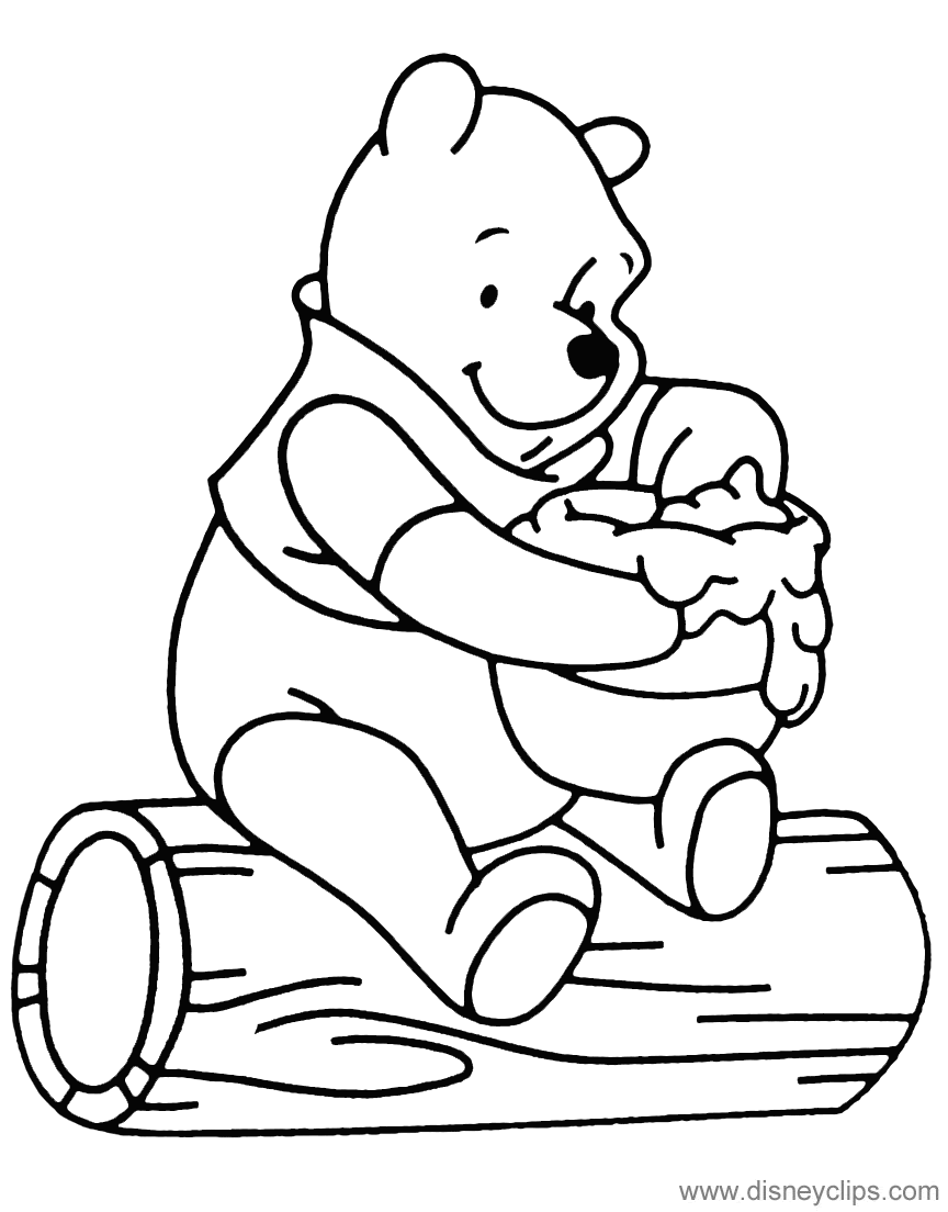 Winnie the Pooh Honey Coloring Pages | Disneyclips.com