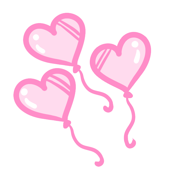 ハート風船2のイラスト かわいいフリー素材が無料のイラストレイン