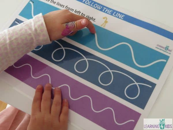 Free printable Follow the line tracing mats
