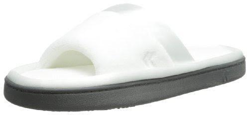 Isotoner Women's Microterry Slide Slipper with Satin Trim