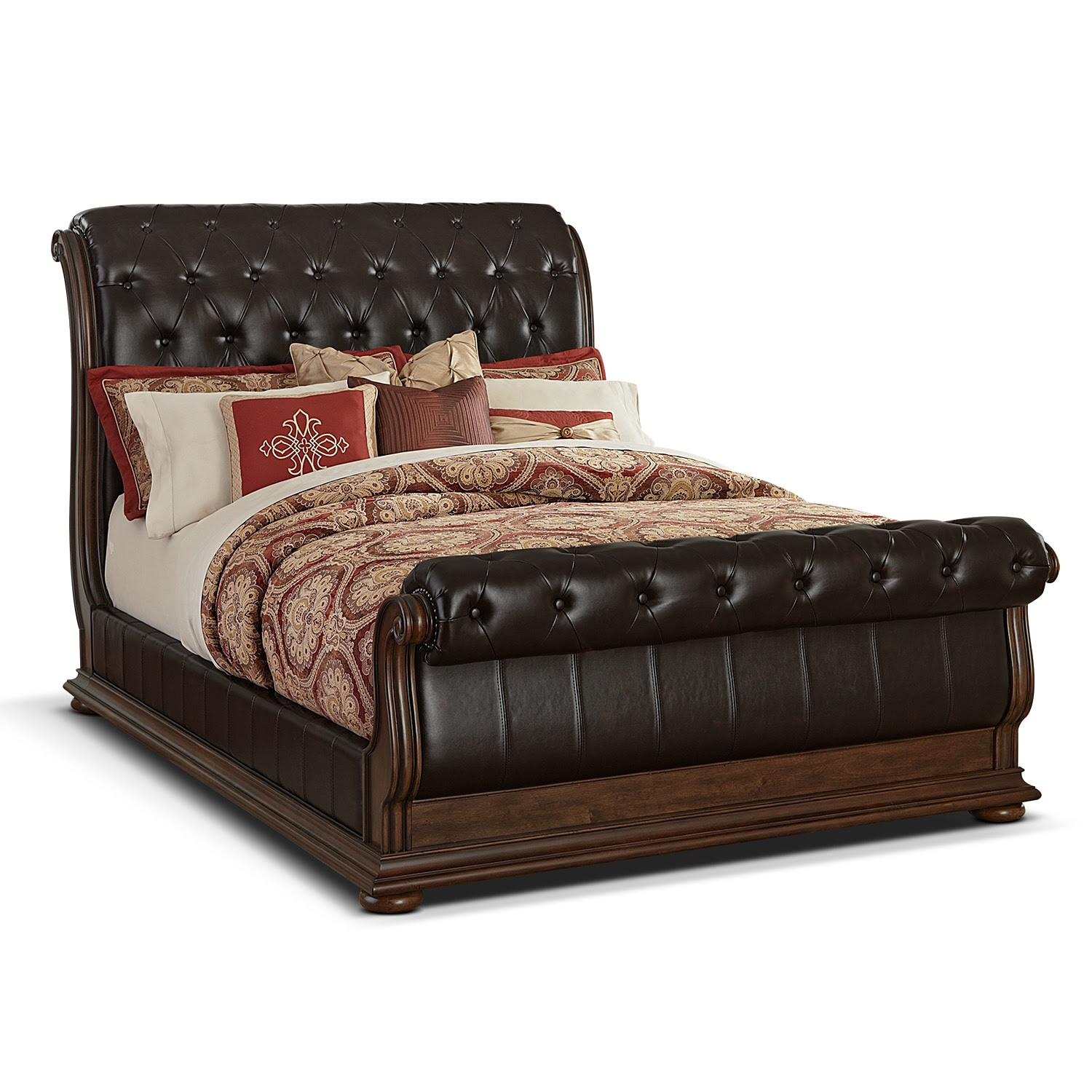 Monticello Pecan II King Bed | American Signature Furniture