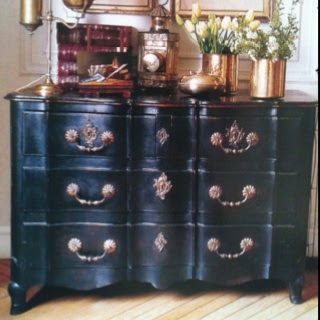 Home Decorating on Black Painted Dresser   Home Decor
