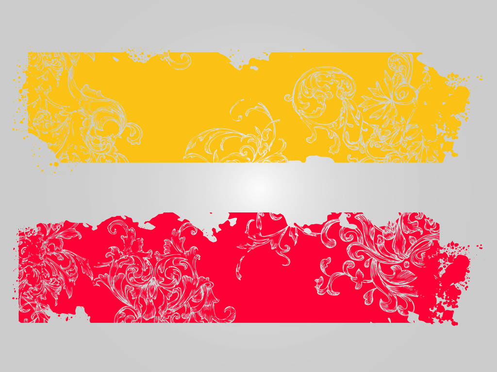 Download Grunge Floral Banners Vector Art & Graphics | freevector.com